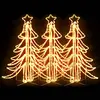 vidaXL Arbres de Noël pliables avec LED 3 pcs Blanc chaud 87x87x93 cm