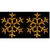 vidaXL Flocons de neige de Noël avec LED 2 pcs Blanc chaud 59x59 cm