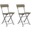 vidaXL Chaises de bistrot pliantes 2 pcs Gris Résine tressée et acier