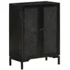 vidaXL Buffet noir 55x30x77 cm bois massif de manguier et fer