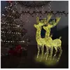vidaXL Rennes de Noël XXL Acrylique 250 LED 2 pcs 180 cm Blanc chaud