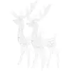 vidaXL Décorations de Noël de renne Acrylique 2 pcs 120 cm Blanc chaud