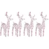 vidaXL Rennes de Noël 4 pcs 160 LED Blanc chaud Acrylique
