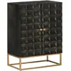 vidaXL Buffet Noir 55x34x75 cm Bois massif de manguier et fer