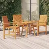 vidaXL Chaises à dîner de jardin 3 pcs bois massif d'acacia