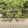 vidaXL Ensemble de bistro pliable 3 pcs Marron Résine tressée