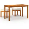 vidaXL Ensemble à manger de jardin 3 pcs et coussins Acacia solide