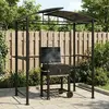 vidaXL Gazebo BBQ et étagères latérales anthracite 210x114x230cm acier