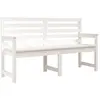 vidaXL Banc de jardin blanc 159,5x48x91,5 cm bois massif de pin