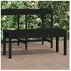 vidaXL Banc de jardin noir 109x44x45 cm bois massif de pin