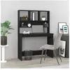 vidaXL Bureau avec étagères Noir 102x45x148 cm Bois d'ingénierie