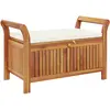 vidaXL Banc de rangement de jardin avec coussin 91 cm Bois d'acacia