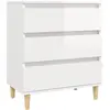 vidaXL Buffet Blanc brillant 60x35x70 cm Bois d'ingénierie