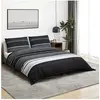 vidaXL Ensemble de housse de couette noir et blanc 200x220 cm Coton