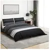 vidaXL Ensemble de housse de couette noir et blanc 200x200 cm Coton