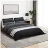 vidaXL Ensemble de housse de couette noir et blanc 225x220 cm Coton