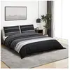 vidaXL Ensemble de housse de couette noir et blanc 260x220 cm Coton