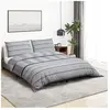 vidaXL Ensemble de housse de couette Gris 200x200 cm Coton