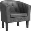 VIDAXL Fauteuil Cabriolet, Chaise avec Accoudoirs, Canapé avec Dossier, Siège Rembourré, Meuble de Salon Chambre, Moderne, Gris Similicuir