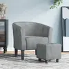 Vidaxl - Fauteuil cabriolet avec repose-pied gris foncé velours Dark grey