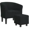 Vidaxl - Chaise cabriolet avec repose-pied noir velours Black