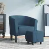 Chaise Cabriolet Avec Repose-pied Bleu Foncé Velours Vidaxl