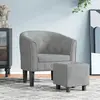 Vidaxl - Fauteuil cabriolet avec repose-pied gris clair velours Light grey
