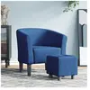 vidaXL Fauteuil cabriolet avec repose-pied bleu tissu