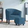 Fauteuil cabriolet avec repose-pied bleu foncé velours Vidaxl Dark blue