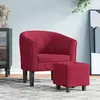 Vidaxl - Fauteuil cabriolet avec repose-pied rouge bordeaux velours Wine red
