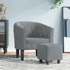 vidaXL Fauteuil cabriolet avec repose-pied gris foncé velours