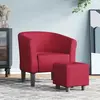 vidaXL Vidaxl Chaise Cabriolet Avec Repose-Pied Rouge Bordeaux Tissu