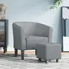 Fauteuil cabriolet avec repose-pied gris clair tissu Vidaxl Light grey