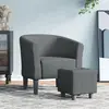 Vidaxl - Fauteuil cabriolet avec repose-pied gris foncé tissu Dark grey