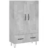 vidaXL Buffet haut gris béton 69,5x31x115 cm bois d'ingénierie