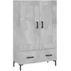 vidaXL Buffet haut gris béton 69,5x31x115 cm bois d'ingénierie
