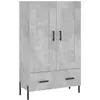 vidaXL Buffet haut gris béton 69,5x31x115 cm bois d'ingénierie