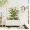 vidaXL Jardinière avec support blanc 79x39,5x114 cm bois de pin massif