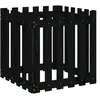 vidaXL Jardinière avec design de clôture noir 60x60x60 cm pin massif