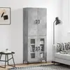 vidaXL Vidaxl Buffet Haut Gris Béton 69,5x34x180 Cm Bois D'ingénierie