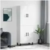 vidaXL Buffet haut Blanc 69,5x34x180 cm Bois d'ingénierie