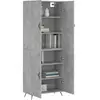vidaXL Buffet haut Gris béton 69,5x34x180 cm Bois d'ingénierie