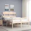 vidaXL Lit pour personne âgée et tête de lit 140x190 cm bois massif