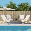 vidaXL Serviettes de plage 4 pcs blanc 60x135 cm tissu 400 GSM