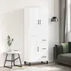 vidaXL vidaXL Buffet haut Blanc 69,5x34x180 cm Bois d'ingénierie