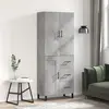 vidaXL vidaXL Buffet haut Gris béton 69,5x34x180 cm Bois d'ingénierie