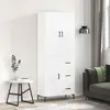vidaXL Vidaxl Buffet Haut Blanc 69,5x34x180 Cm Bois D'ingénierie