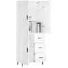 vidaXL Buffet haut Blanc 69,5x34x180 cm Bois d'ingénierie