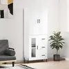 vidaXL Buffet haut Blanc 69,5x34x180 cm Bois d'ingénierie