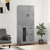 vidaXL Buffet haut Gris béton 69,5x34x180 cm Bois d'ingénierie